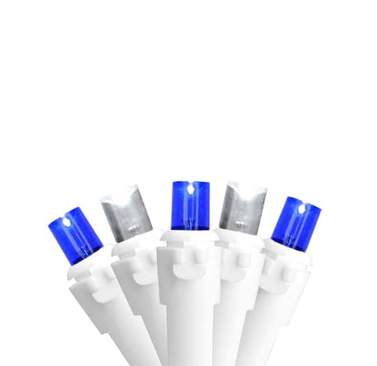 100ct. LED Wide Angle Icicle Christmas Lights With White Wire By Northlight in Blue/Pure White | 5.5" | Michaels®